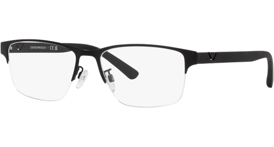 Emporio Armani EA1138 3001 - Brille Herren - Fassung: Halbrand, Schwarz, Metall, Eckig - Glasfarbe: Grau - Ansicht 2