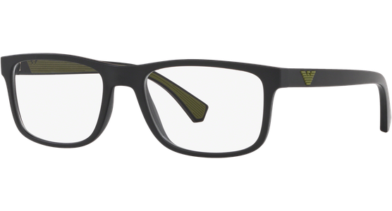 Emporio Armani EA3147 5042 - Brille Herren - Fassung: Schwarz, Kunststoff, Rechteck - Glasfarbe: Grau - Ansicht 2