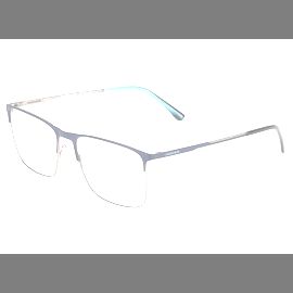 Jaguar 35601 3100 Schwarz/Blau - Halbrand Brille Herren - Fassung: Schwarz, Metall, Rechteck