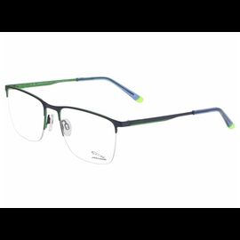 Jaguar 33617 Schwarz/Blau/Grün - Halbrand Brille Herren - Fassung: Schwarz, Metall, Rechteck