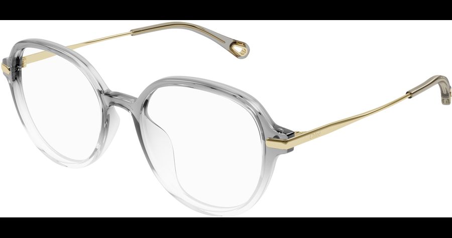 Chloé Brille CH0217OA Grau Gold Damen Metall Kunststoff Rund