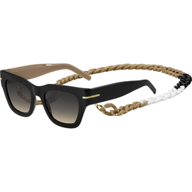 HUGO BOSS BOSS 1520/N/S - Sonnenbrille Damen - Fassung: Schwarz, Kunststoff, Eckig - Glasfarbe: Grau-Braun Verlauf