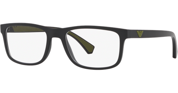Emporio Armani EA3147 5042 - Brille Herren - Fassung: Schwarz, Kunststoff, Rechteck - Glasfarbe: Grau - Ansicht 2