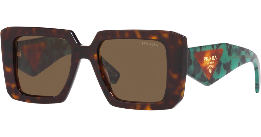 Prada 0PR 23YS 2AU06B Sonnenbrille Havana Grün Damen