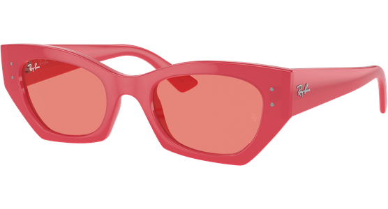 Ray-Ban Zena Bio-Based RB4430 676084 - Sonnenbrille Unisex - Fassung: Rot, Kunststoff, Irregulär - Glasfarbe: Pink - Ansicht 2