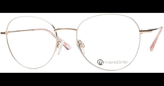 meineBrille 04-12040-02, Weiß/Gold Schräg links - Ansicht 2