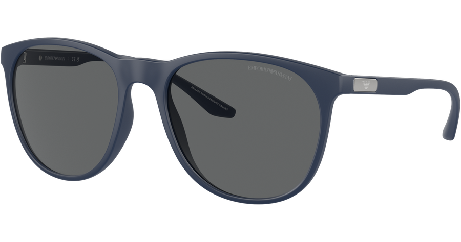 Emporio Armani EA4210 576387 - Sonnenbrille Herren - Fassung: Blau, Kunststoff, Panto - Glasfarbe: Grau