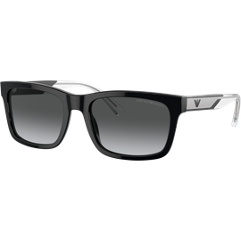 Emporio Armani EA4224 5017T3 - Sonnenbrille Herren - Fassung: Schwarz, Kunststoff, Rechteck - Glasfarbe: Grau