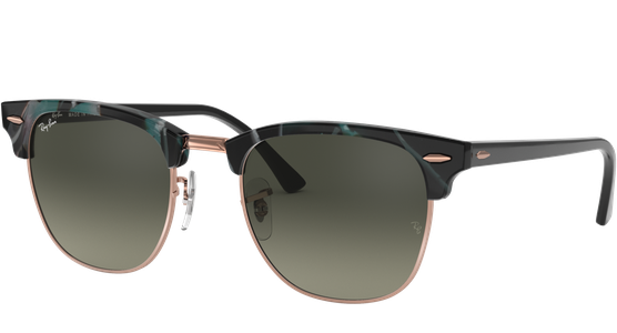 Ray-Ban Clubmaster Classic RB3016 125571 Sonnenbrille Unisex Havanna Kunststoff Eckig Glasfarbe: Grau - Ansicht 2