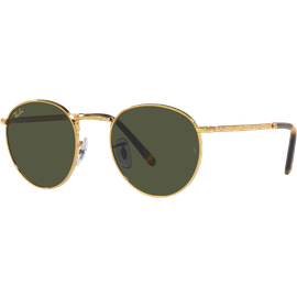 Ray-Ban New Round RB3637 919631 - Sonnenbrille Unisex - Fassung: Gold, Metall, Rund - Glasfarbe: Grün