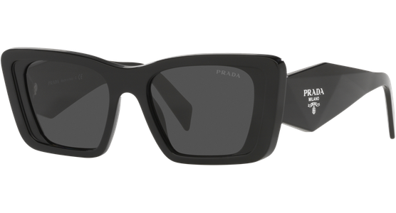 Prada PR 08YS 1AB5S0 - Sonnenbrille Damen - Fassung: Schwarz, Kunststoff, Cateye - Glasfarbe: Grau - Ansicht 2