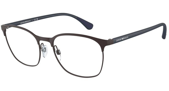 Emporio Armani EA1114 3380, Braun matt - Brille Herren - Fassung: Braun, Metall, Panto - Glasfarbe: Grau - Ansicht 2