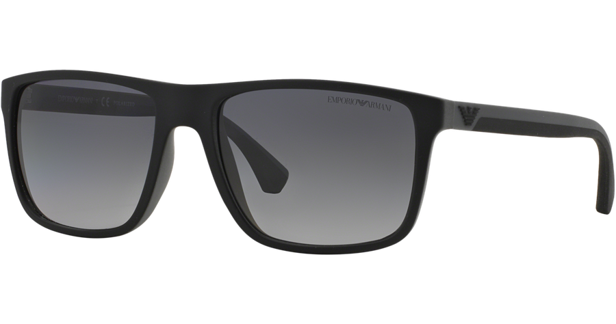 Emporio Armani EA4033 5229T3 - Sonnenbrille Herren - Fassung: Schwarz, Kunststoff, Eckig - Glasfarbe: Gradient Grey Polar