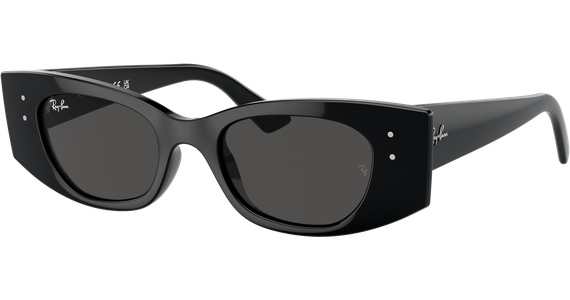 Ray-Ban Kat Bio-Based RB4427 667787 - Sonnenbrille Unisex - Fassung: Schwarz, Kunststoff, Irregulär - Glasfarbe: Grau - Ansicht 2