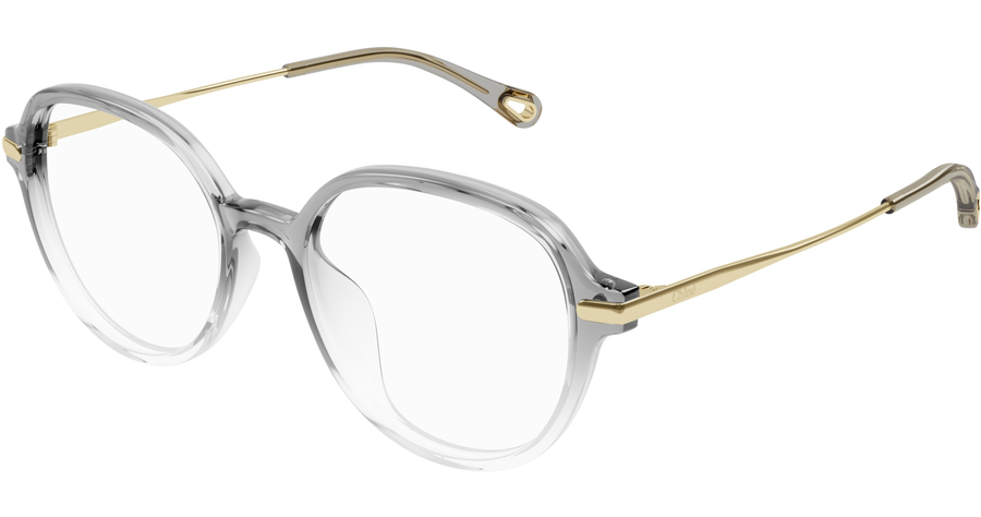 Chloé Brille CH0217OA Grau Gold Damen Metall Kunststoff Rund