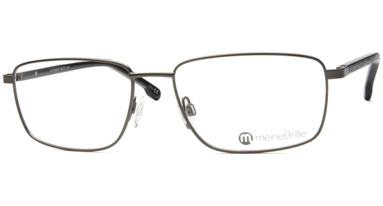 meineBrille 04-12050-01, Gun/Schwarz Schräg rechteckige Brille - Ansicht 2