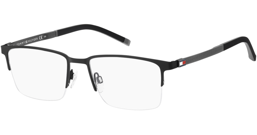 TOMMY HILFIGER TH 1917 BLACK - Halbrand Brille Herren - Fassung: Schwarz, Metall