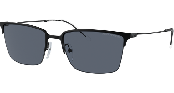 Emporio Armani EA2155 300187 - Sonnenbrille Herren - Fassung: Schwarz, Metall, Eckig - Glasfarbe: Grau - Ansicht 2