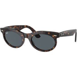 Ray-Ban Wayfarer Oval RB2242 902/R5 - Sonnenbrille Unisex - Fassung: Havanna, Kunststoff, Oval - Glasfarbe: Blau