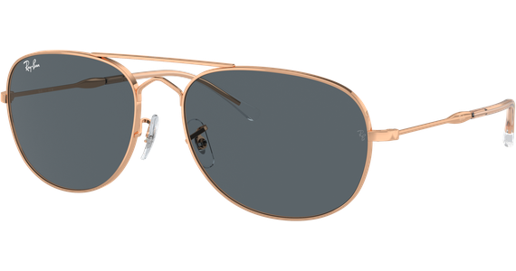 Ray-Ban Bain Bridge RB3735 9202R5 - Sonnenbrille Unisex - Fassung: Gold, Metall, Eckig - Glasfarbe: Blau - Ansicht 2