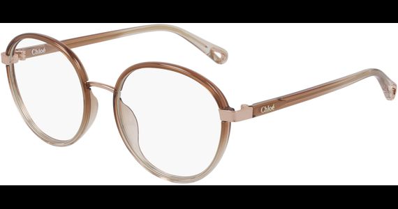 Chloé Brille CH0033O Orange/Braun/Rosé Rund - Ansicht 2
