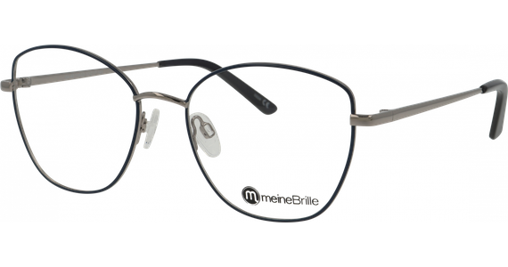 meineBrille 04-40110-03, Dunkelblau/Silber glänzend Brille - Ansicht 2