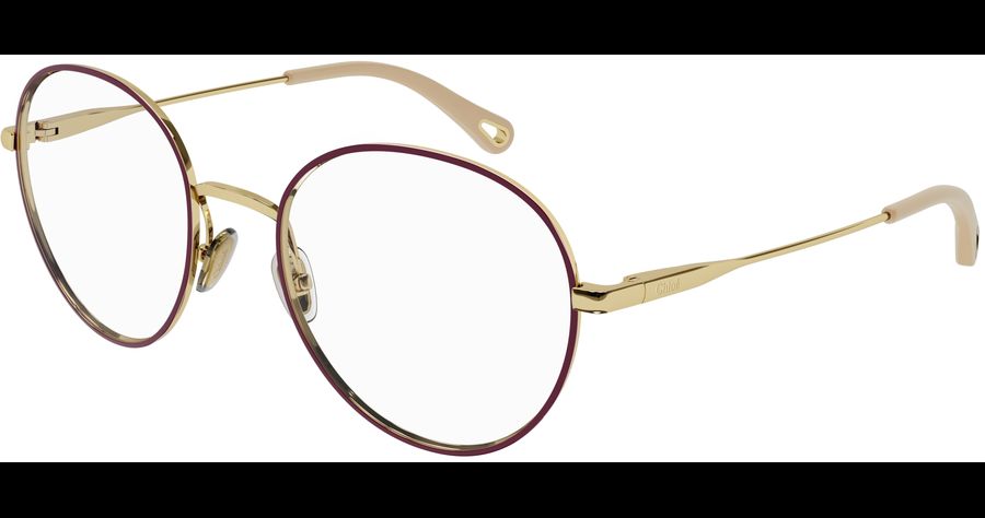 Chloé Brille CH0021O BURGUNDY Damen Rot Metall Rund