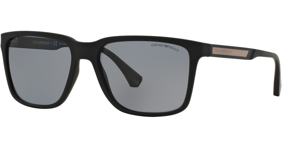 Emporio Armani EA4047 506381 - Sonnenbrille Herren - Fassung: Schwarz, Kunststoff, Eckig - Glasfarbe: Grau