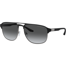 Emporio Armani EA2144 336511 - Sonnenbrille Herren - Fassung: Schwarz, Metall, Pilot - Glasfarbe: Grau