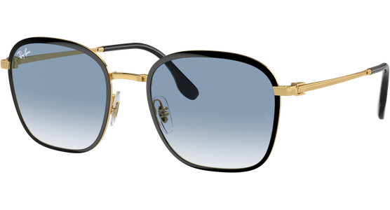 Ray-Ban RB3720 90003F - Sonnenbrille Unisex - Fassung: Schwarz, Metall, Eckig blaues Glas - Ansicht 2