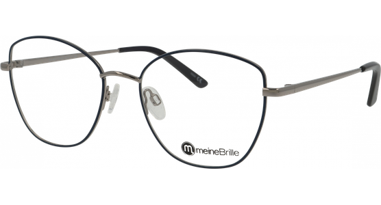 meineBrille 04-40110-03, Dunkelblau/Silber glänzend Brille - Ansicht 2