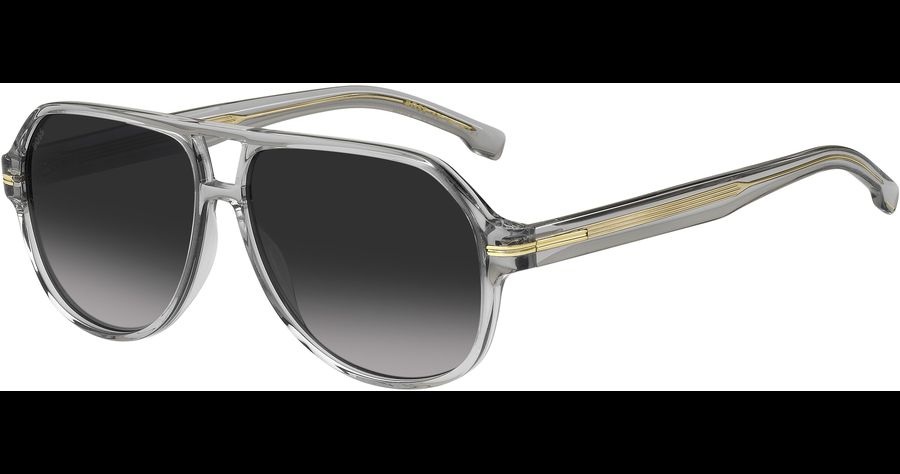HUGO BOSS BOSS 1507/S - Sonnenbrille Herren - Fassung: Grau, Kunststoff, Pilot - Glasfarbe: Dunkelgrau Verlauf