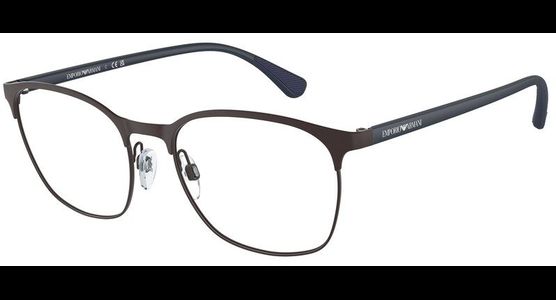 Emporio Armani EA1114 3380, Braun matt - Brille Herren - Fassung: Braun, Metall, Panto - Glasfarbe: Grau - Ansicht 2
