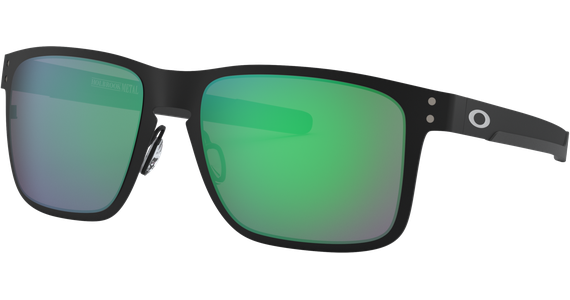 Oakley Holbrook Metal 0OO4123 412304, Matt Schwarz/Jade Iridium Sport-Sonnenbrille - Ansicht 2