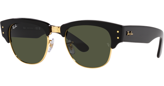 Ray-Ban Mega Clubmaster RB0316S 901/31 Sonnenbrille Unisex Fassung: Schwarz Kunststoff Eckig Glasfarbe Grün - Ansicht 2