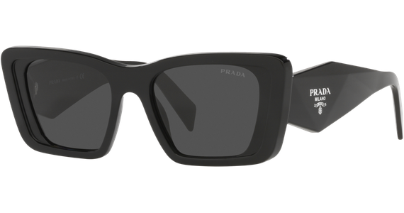 Prada PR 08YS 1AB5S0 - Sonnenbrille Damen - Fassung: Schwarz, Kunststoff, Cateye - Glasfarbe: Grau - Ansicht 2