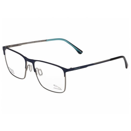Jaguar 35601 3100 Schwarz/Blau - Halbrand Brille Herren - Fassung: Schwarz, Metall, Rechteck