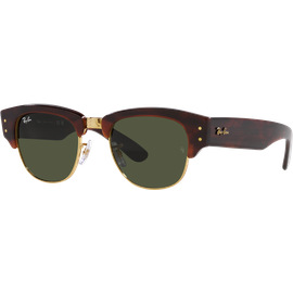 Ray-Ban Sonnenbrille Mega Clubmaster RB0316S Glänzendes Schildpatt auf Gold/Grün 990/31