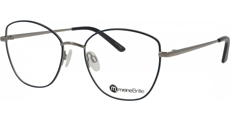 meineBrille 04-40110-03, Dunkelblau/Silber glänzend Brille