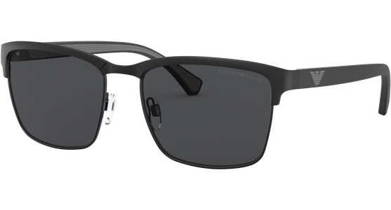 Emporio Armani EA2087 301487 - Sonnenbrille Herren - Fassung: Schwarz, Metall, Eckig - Glasfarbe: Grau - Ansicht 2