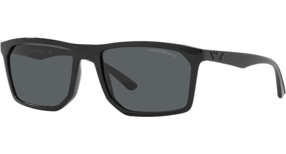 Emporio Armani EA4164 501787 - Sonnenbrille Herren - Fassung: Schwarz, Kunststoff, Irregulär - Glasfarbe: Grau - Ansicht 2