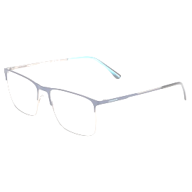 Jaguar 35601 3100 Schwarz/Blau - Halbrand Brille Herren - Fassung: Schwarz, Metall, Rechteck