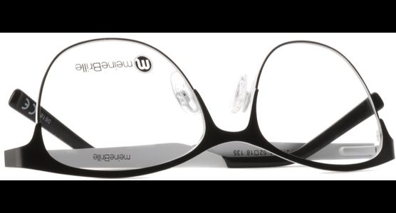 meineBrille 04-87010-01, Schwarz/Weiß Matt umgedreht - Ansicht 6
