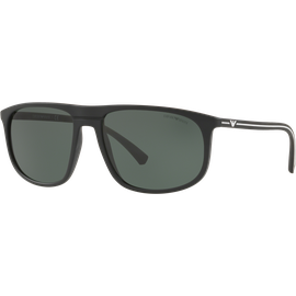 Emporio Armani EA4118 506371 - Sonnenbrille Herren - Fassung: Schwarz, Kunststoff, Eckig - Glasfarbe: Grün