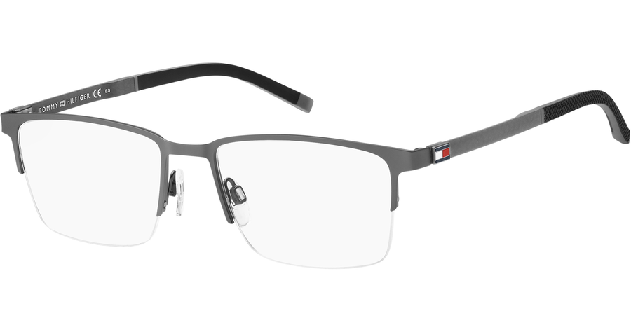 TOMMY HILFIGER TH 1917 - Halbrand Brille Herren - Fassung: Grau, Metall