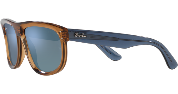 Ray-Ban Boyfriend Reverse 0RBR0501S 6711GA, Braun / Dark Grey Mirror Turquoise - LARGE - Ansicht 3