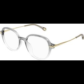 Chloé Brille CH0217OA Grau Gold Damen Metall Kunststoff Rund