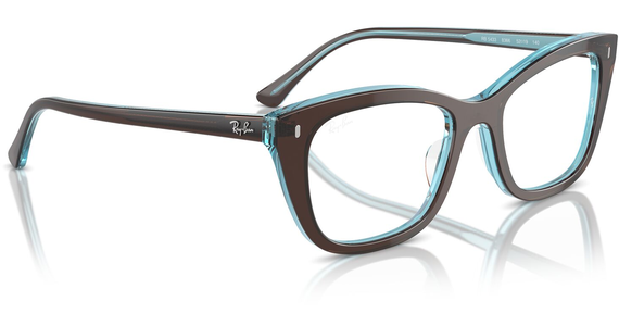 Ray-Ban 0RX5433 8366, Glänzendes Braun auf Transparent Blau - MEDIUM - Ansicht 5