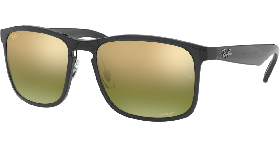 Ray-Ban RB4264 Chromance 876/6O - Sonnenbrille Herren - Fassung: Grau, Kunststoff, Eckig - Glasfarbe: Green Mirror Gold Gradient