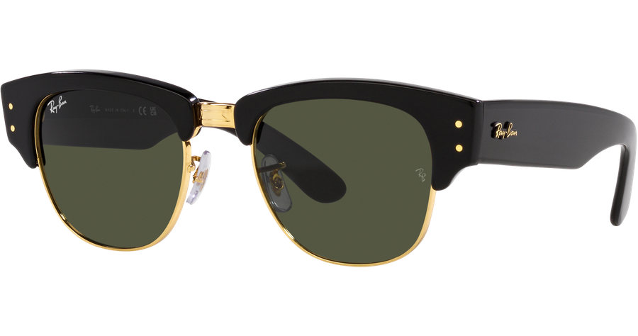 Ray-Ban Mega Clubmaster RB0316S 901/31 Sonnenbrille Unisex Fassung: Schwarz Kunststoff Eckig Glasfarbe Grün
